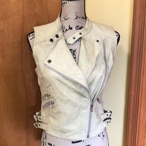 MM Couture By Miss Me Faux Leather Zip Vest
